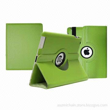 360° Rotating Leather Cases for iPad 2 /3/ 4 (Litchi Grain), Available in Light Green Color